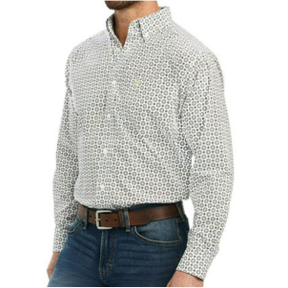 ARIAT BEAUMONT CLASSIC WHITE & PURPLE PRINT - MENS SHIRT